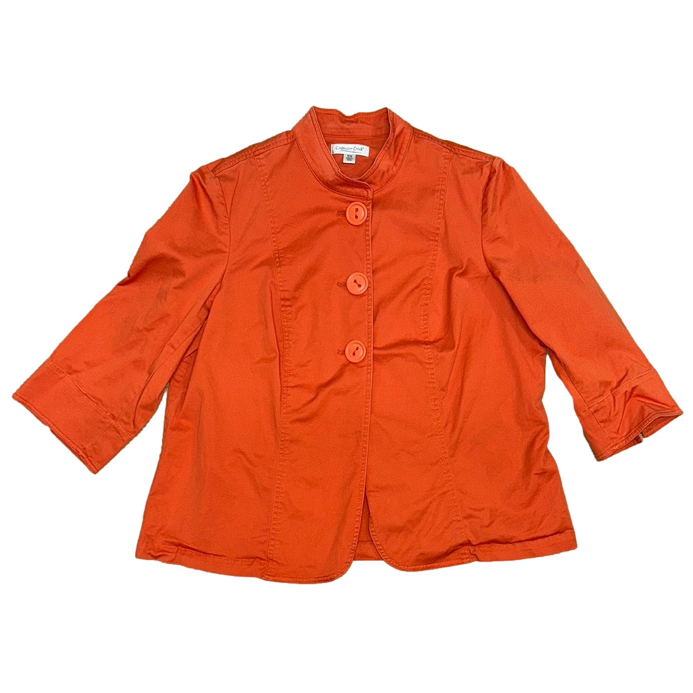 Coldwater Creek 18 Orange Stretch Blazer Jacket Career Casual Statement